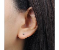 Ball Shaped Silver Ear Stud STS-5297